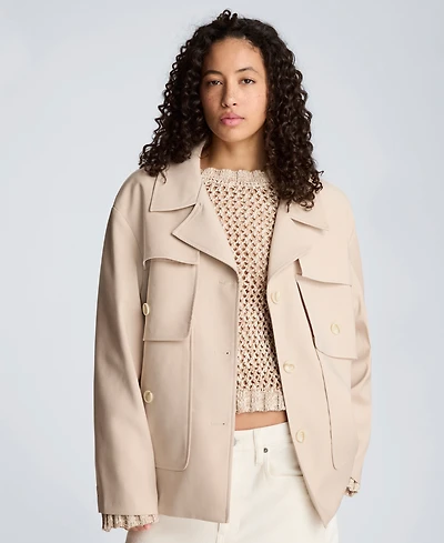 Kenneth Cole Women's Multi-Pocket Button-Front Jacket