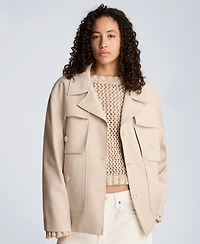 Kenneth Cole Women's Multi-Pocket Button-Front Jacket