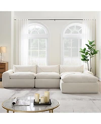 Streamdale Furniture 116" Fully Compressed Sofa - No Assembly Chenille