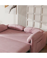 Streamdale Furniture Velvet Sofa Bed with Retractable Bed
