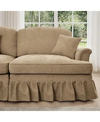 Streamdale Furniture Chenille Sleeper Sofa with Ottomans