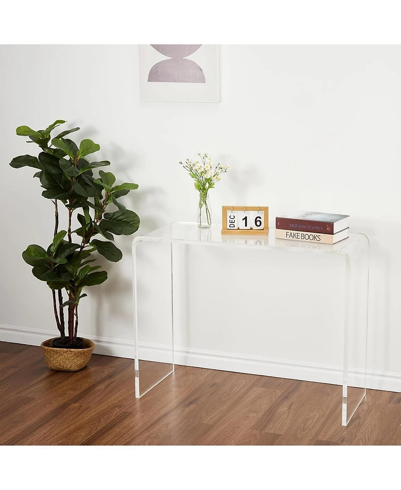 gaomon 38" Narrow Acrylic Console Table with Square Legs, Clear