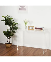 gaomon 38" Narrow Acrylic Console Table with Square Legs, Clear