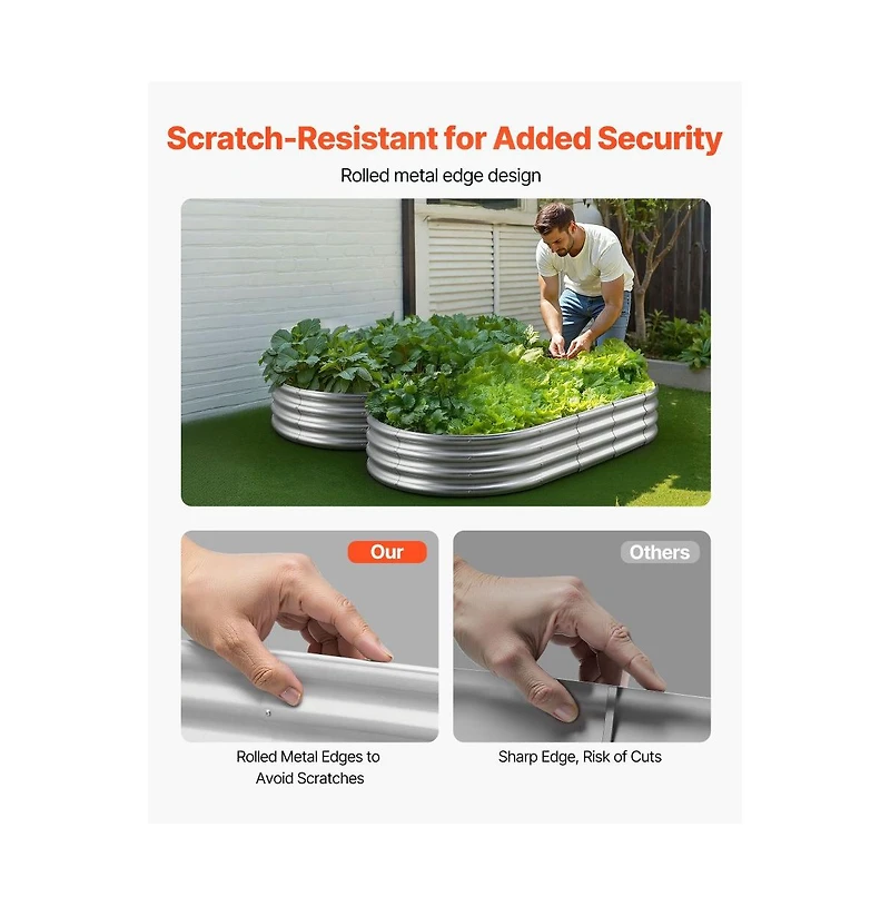 Slickblue Large Outdoor Metal Planter Box Open Bottom Design