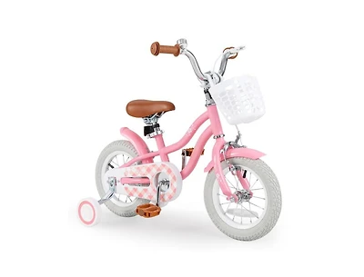 Hongge 18 Inch Kids Bike with Training Wheels and Basket for Boys & Girls-4-8 Years