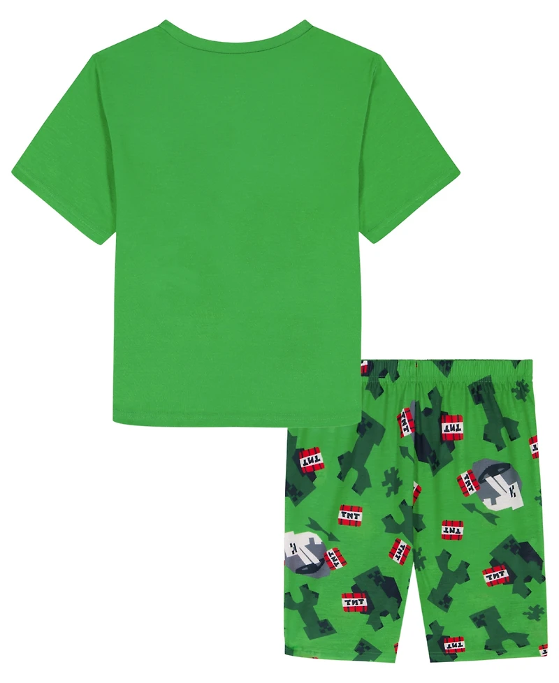 Minecraft Boys' 6-12 Printed Short-Sleeve T-Shirt & Shorts, 2-Piece Set