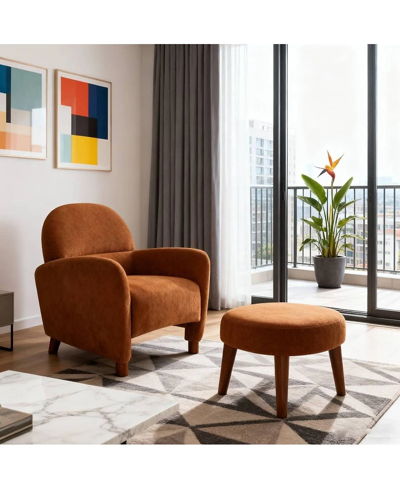 Streamdale Furniture Modern Lazy Chair with Footrest Ottoman