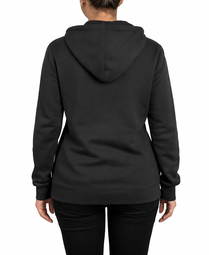 Galaxy By Harvic Women's Blue Ice Loose Fit Super Heavyweight Fleece-Lined Pullover Hoodie