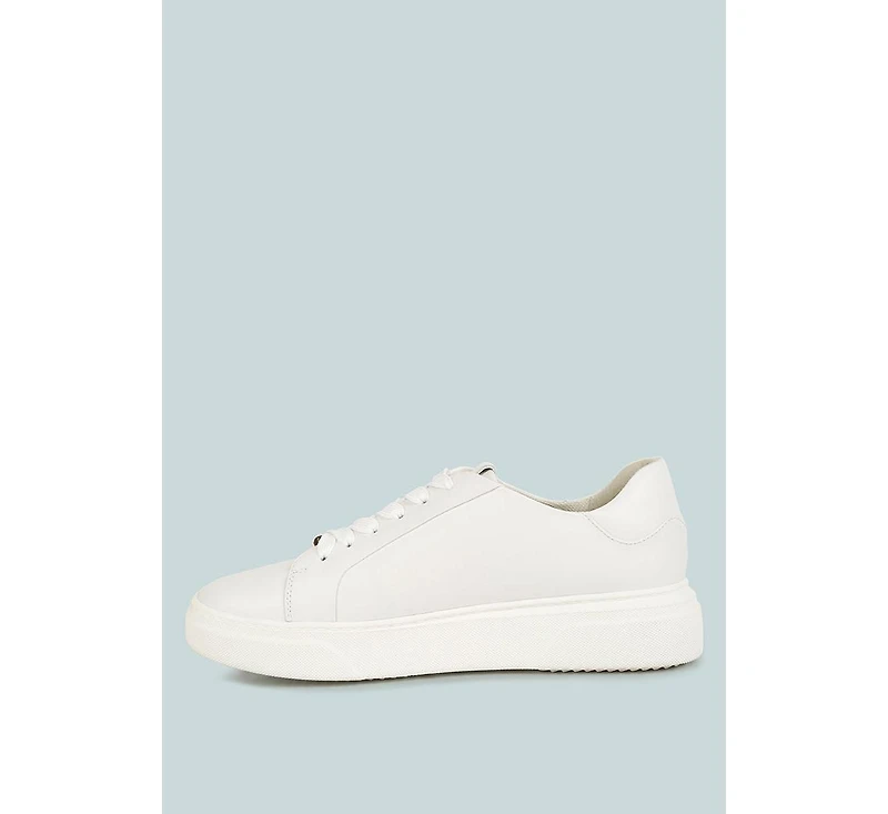 Schick Womens Lace Up Leather Sneakers