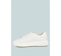 Schick Womens Lace Up Leather Sneakers