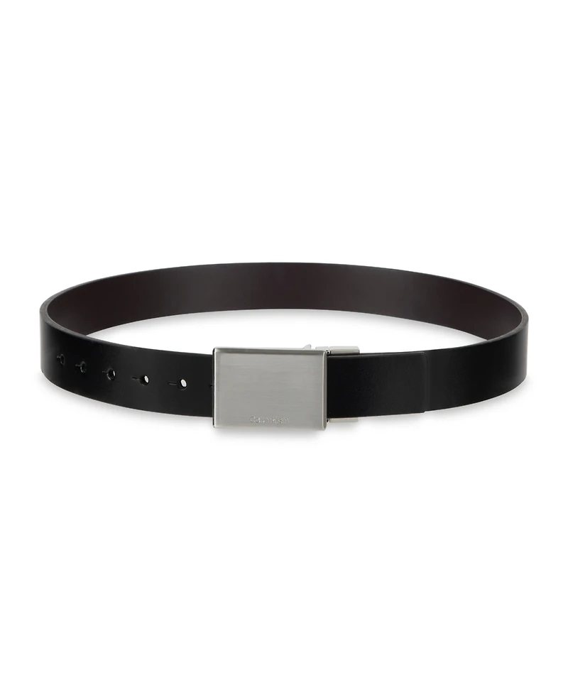 Calvin Klein Boys' S-xl Two-In-One Reversible Plaque Buckle Dress Belt