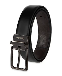 Calvin Klein Boy's S-xl Two-In-One Reversible Smooth-To-Saffiano Dress Belt