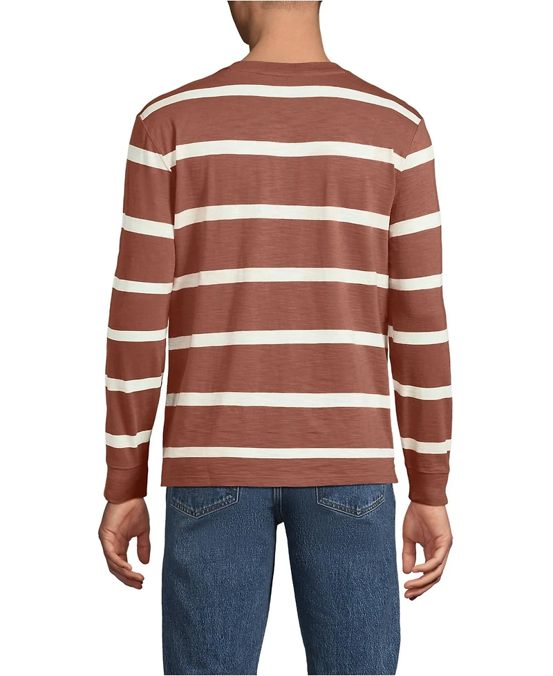 Lands' End Men's Long Sleeve Slub Henley T-Shirts
