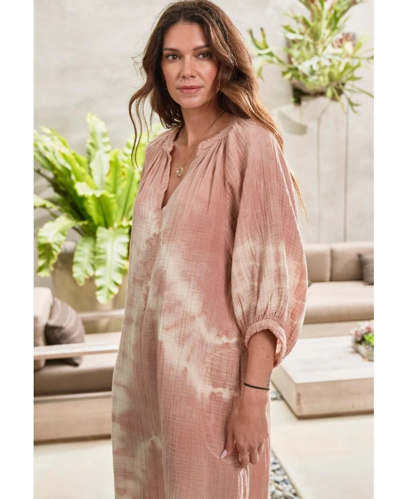 Ocean+Main Women's Ocean+Main Tie Dye Gauze Dress with Pockets