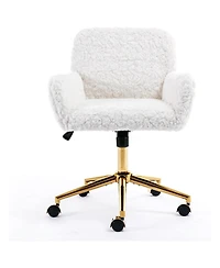 Rainsken Faux Fur Home Office Chair, Adjustable Swivel Desk Chair