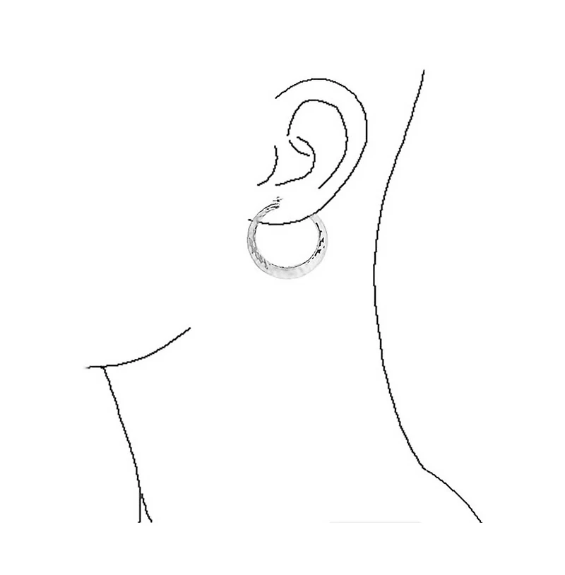 Bling Jewelry Large Fashion Flat Hammer Finish Statement Hoop Earrings Silver Plated 2 Inch