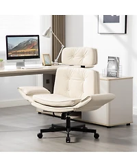 Streamdale Furniture Criss Cross Adjustable Armrests & Wheels Pu Lounge Vanity Desk Chair