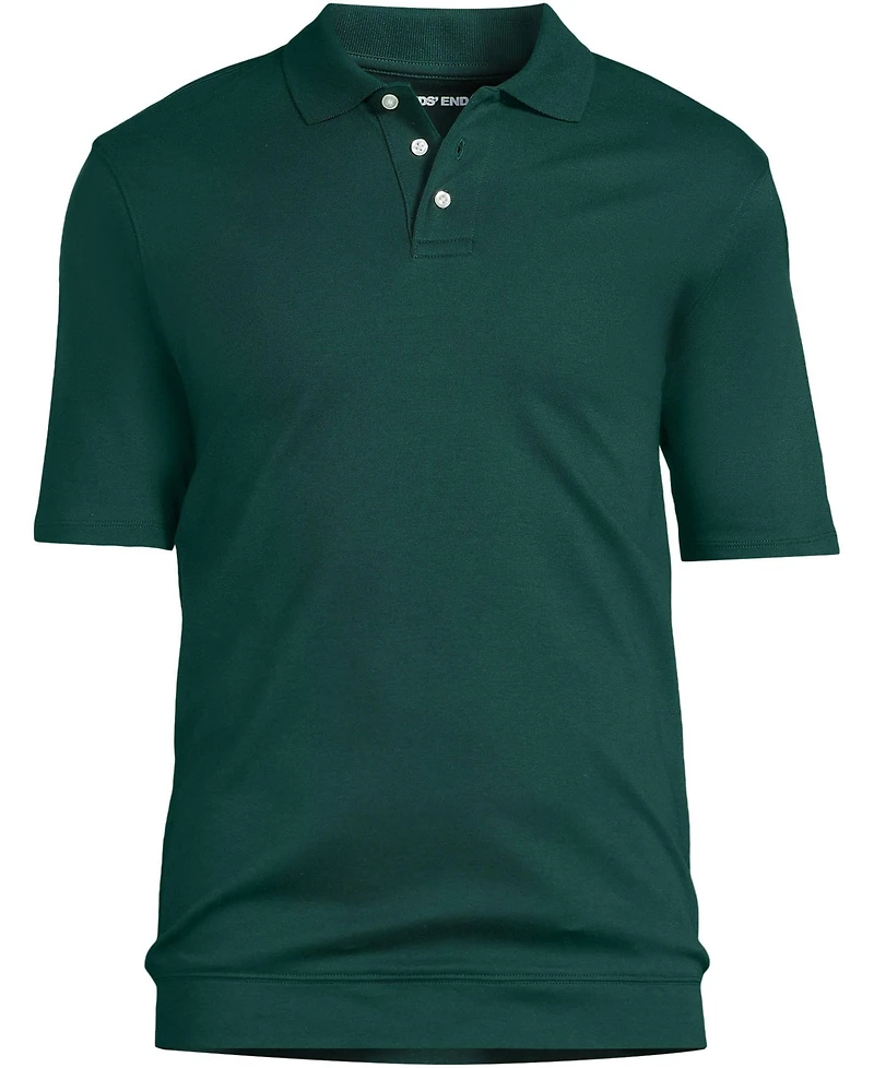 Lands' End Men's Short Sleeve Banded Bottom Polo Shirt