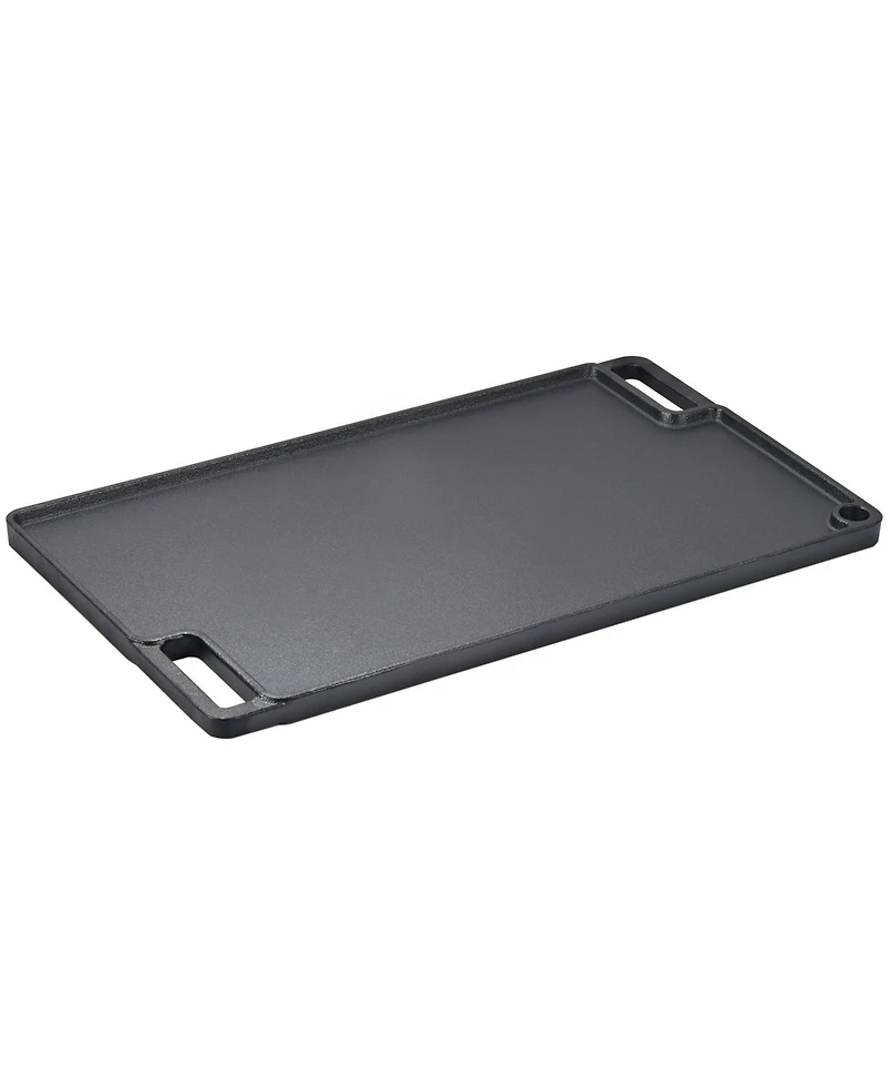 Ecooso 9.7 x 16.7 Inch Pre-Seasoned Cast Iron Reversible Grill and Griddle for Double Burner