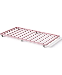 gaomon Twin Size Metal Roll-Out Trundle Bed Frame with Wheels, Steel Slat Support, Space-Saving Guest Bed Solution
