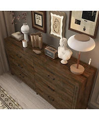 Famapy 6-Drawer Finish Dresser Chest of Drawers Cabinet