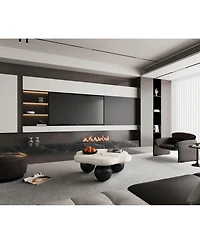 Streamdale Furniture 35" Cloud Shaped Coffee Table, Petal-Shaped Minimalist Table