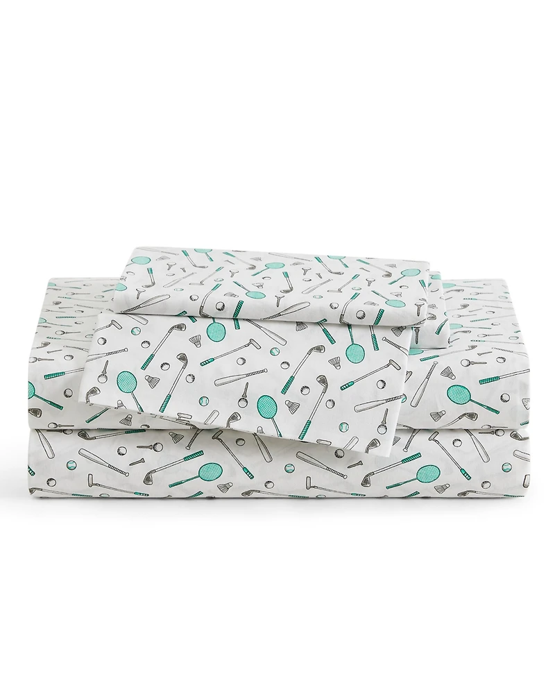 Tommy Bahama Home Tee Time 200-Thread Count Washed Cotton 4-Pc. Sheet Set