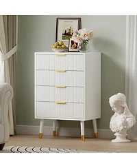 gaomon 4 Drawer Dresser Set of 2 for Bedroom, Modern Closet Dressers Chest of Drawers, Storage Chest Cabinet Organizer Unit