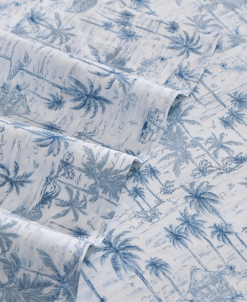 Tommy Bahama Home Surfside 200-Thread Count Cotton Percale 4-Pc. Sheet Set, California King