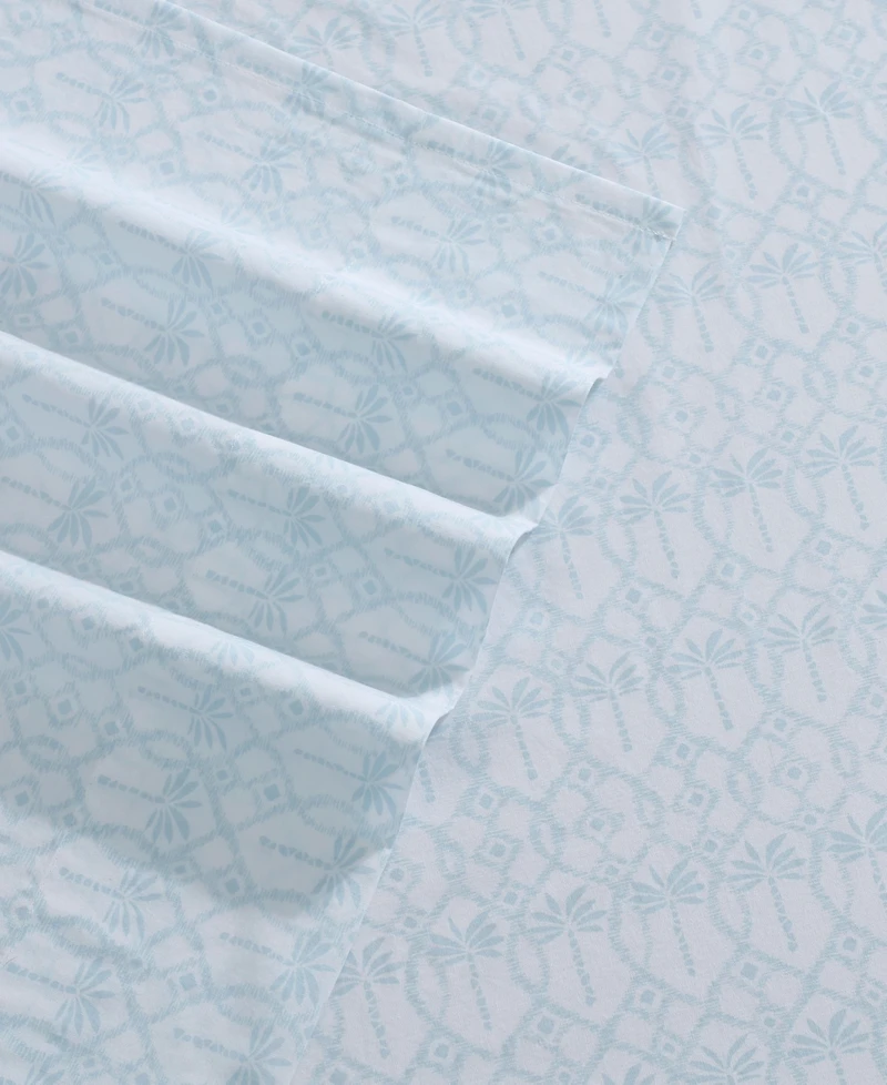 Tommy Bahama Home Palm Tree Ikat 200-Thread Count Washed Cotton 4-Pc. Sheet Set