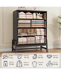 gaomon 38.6" Tall 4-Drawer Dresser, Freestanding Wooden Storage Chest for Closet, Bedroom Living Room Entryway Organizer