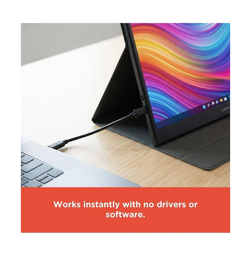 RadioShack 15.6" Portable Full Hd 1080p Monitor With Usb C Connection For Presentations and Screen Expansion