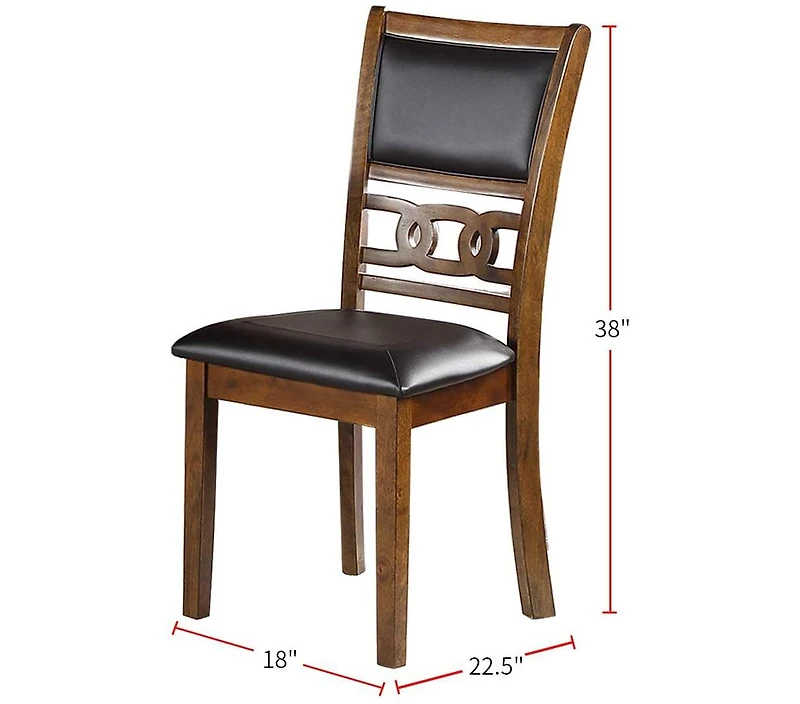 Streamdale Walnut Wood Dining Table Set with Upholstered Chairs for 4