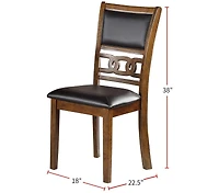 Streamdale Walnut Wood Dining Table Set with Upholstered Chairs for 4