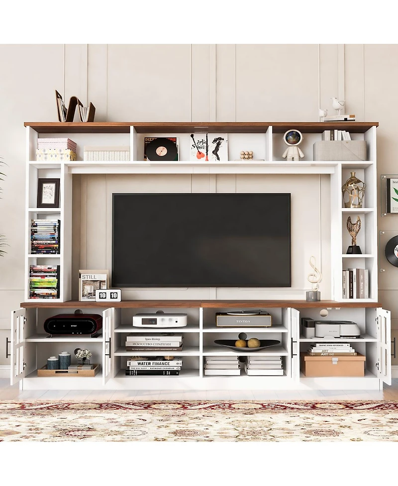 Streamdale Furniture 95.5" Entertainment Center with Bookshelves for TVs up to 80