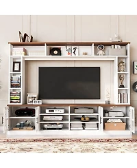 Streamdale Furniture 95.5" Entertainment Center with Bookshelves for TVs up to 80