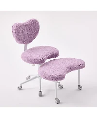Streamdale Furniture Artificial rabbit hair Meditation Chair Plus, Cross Legged Chair with Wheels