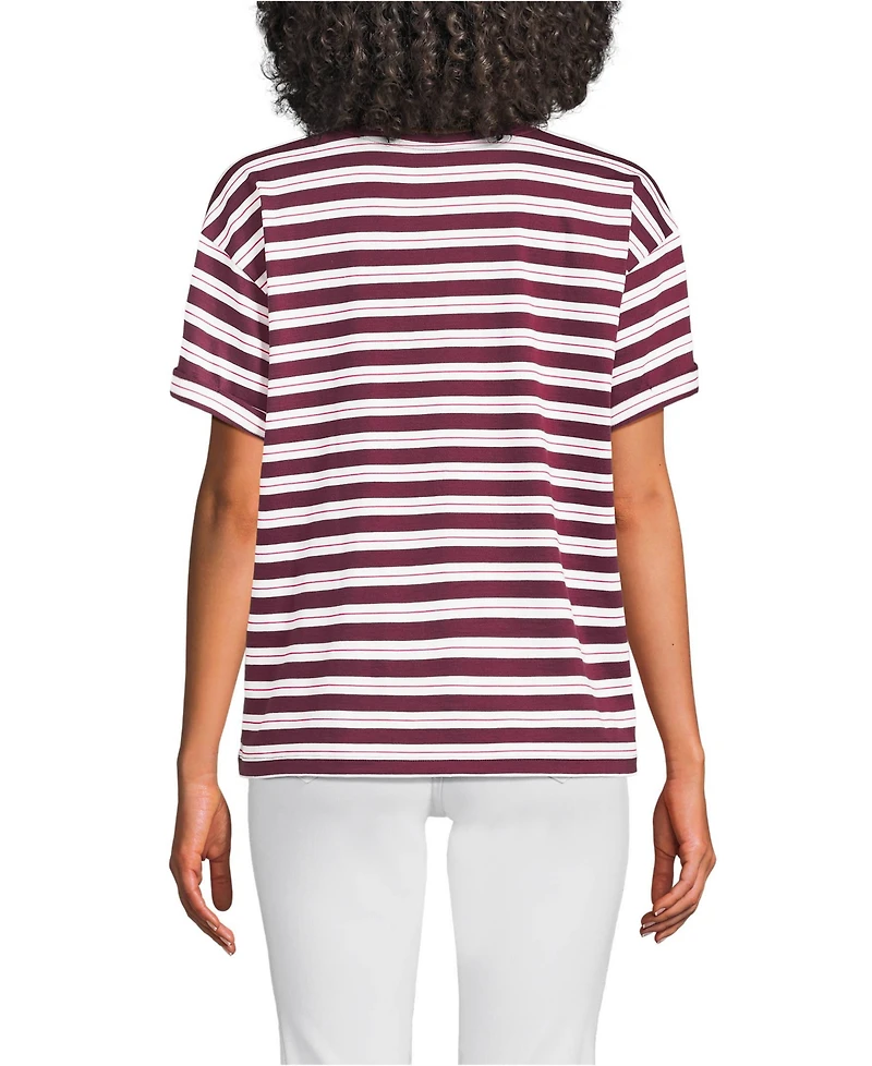 Lands' End Women's Oversized Supima Short Sleeve Crew Neck T-Shirt
