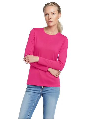 Lands' End Relaxed Supima Cotton Long Sleeve Crew Neck T-Shirt, Regular & Petite