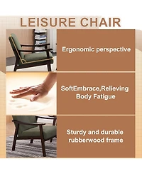 Streamdale Furniture Medieval-Inspired Armchair, Solid Wood Legs