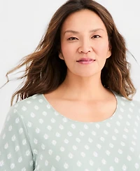 Style & Co Plus Printed Short-Sleeve Scoop-Neck Top, Macy's Exclusive