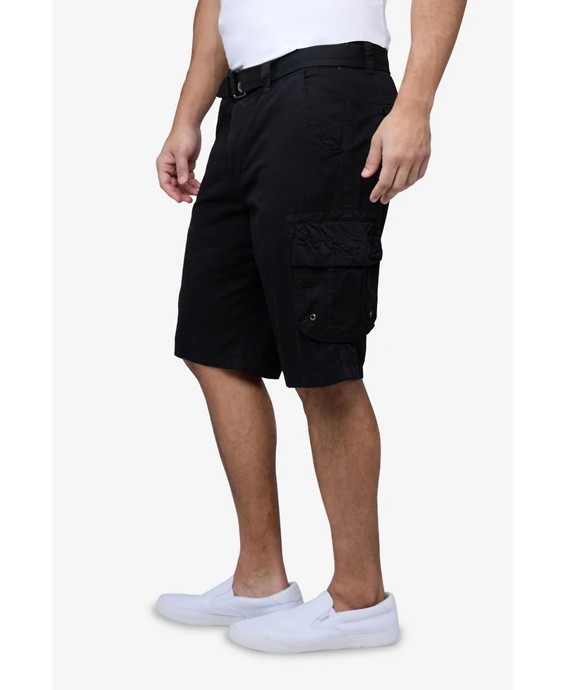 Men's Belted Double Pocket Cargo Shorts