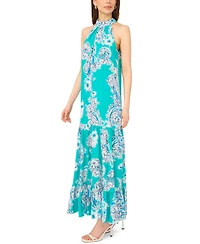 Msk Women's Paisley Floral-Print Tiered Maxi Dress