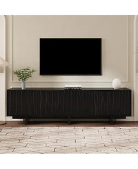 Streamdale Furniture Retro Wood Grain Tv Stand for TVs up to 75", Rustic Media Console with Storage