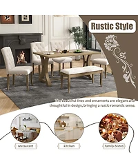 Streamdale Furniture Farmhouse Dining Table Set - 6-Piece