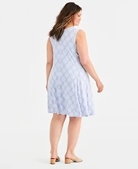Style & Co Plus Size Sleeveless Printed Flip Flop Dress, Macy's Exclusive
