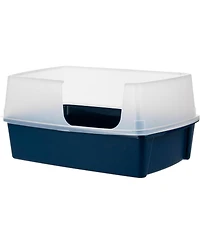 Iris Usa Xx-Large Side Entry Cat Litter Box Open Top with High-Sided Scatter Shield, Easy to Clean, 30" L × 20" W × 14" H, Na