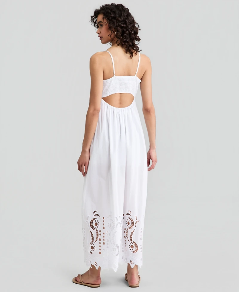 And Now This Women's Cotton Cutout Embroidered Maxi Dress, Macy's Exclusive