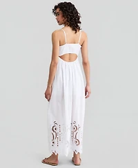 And Now This Women's Cotton Cutout Embroidered Maxi Dress, Macy's Exclusive
