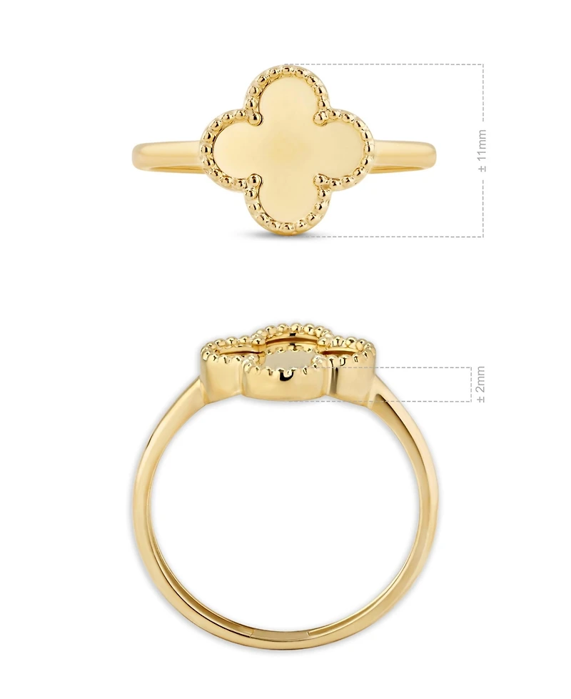 Devata Clover Ring in 14K Gold, Size 7, approx. 1.7 grams